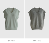 Forem Cashmere V-Neck Knit Vest / 4 colors