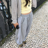 ナイン トゥ バックポケット レタリング ピンタック ワイド トラックパンツ(4 Colors)