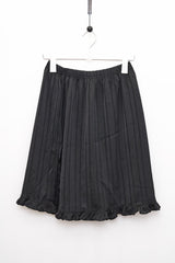Satin Frill Midi Skirt (Black)
