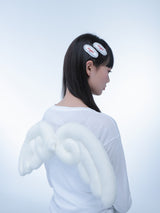 ドントブリンク | エンジェル刺繍ヘアクリップ (Feather White)