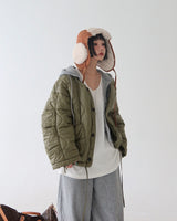 Camel quilting quilted earring truffler hat