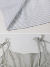 Stripe Flare Sleeveless Blouse (3color)