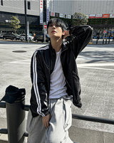 glossy track windbreaker