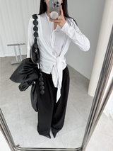 tied button cardigan (3color)
