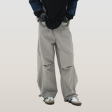 RELABEL 23AW Multicoloured Deconstructed Drawstring Wide leg Pleated Paratrooper Trousers