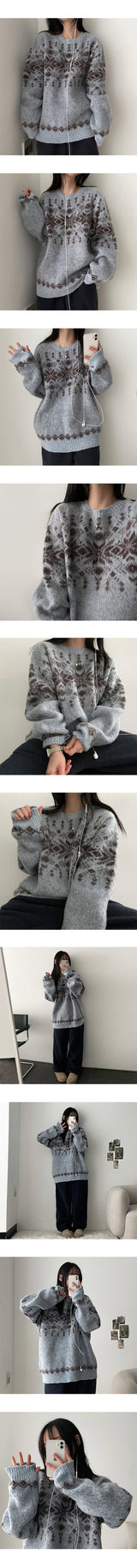 Rafi Brush Snowflake Nordic Knit
