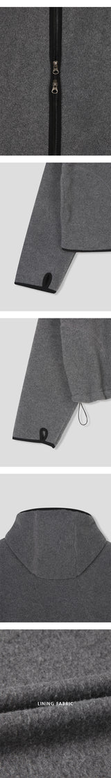[Unisex]ラインフリース フード ジップアップ(3color)