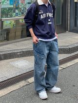 Tachi washed cargo denim pants