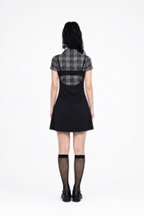 BACK OPEN FLARE MINI DRESS IN BLACK
