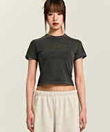 939 LOGO CROP TOP (CHARCOAL)