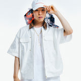 [UNISEX] C.O.M.E Mechanic Short Sleeve Work Jacket (White)