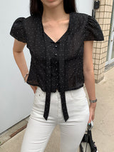 [MADE] Shimiz Dotted Puff Blouse