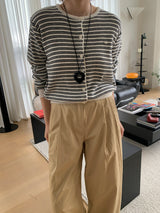 [MADE] [Planning] Slits Stripe Round Cardigan