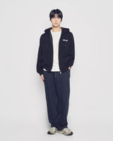 25FW OVERLAPPING HOODIE ZIP UP BLACK