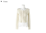 Lumpy Rib Round Slim Fit Long Sleeve Cardigan
