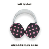 witty dot airpods max case (charcoal+pink)
