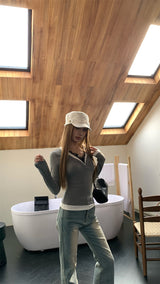 Lace Layered Long Sleeve V-Neck T-Shirt