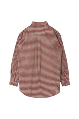 Heart Logo Overfit Check Shirt (wine)