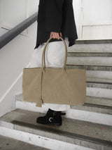 Suede Big Shoulder Tote Baguette Bag