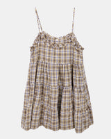 Aera Frill Check Sleeveless Dress