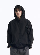 BACK ROUND WINDBREAKER (Black, Charcoal)