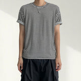 Ro-up Layered Roll-Up Stripe Short Sleeve T-Shirt (4 colors)