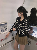 [BELLIDE MADE] ELLE、ストライプニットカーディガン
