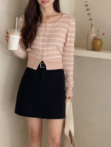 Border Cashmere Cable Knit Cardigan (5color)