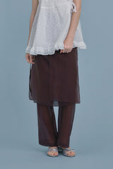 Satin layered set_brown