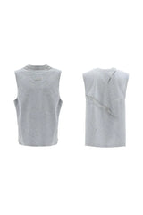 Mesh Cutout Sleeveless Vest