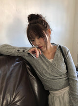 リームティアードシフォンレイヤードリブキャミソール
