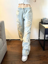 1279. Dia patch damage denim wide pt