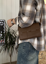 Stove Square Shaped Leather Crossbody Bag