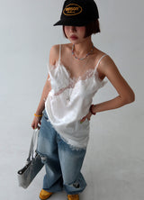 unbalanced lace bustier blouse