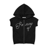 ホットフィックスパフスリーブフードジップアップ (BLACK) F26QB151