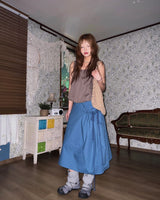 (3color) Shirring Wrap Pocket Long Skirt