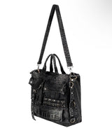 ウォッシュデニムショルダーバッグ (Black)