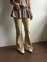 [SET]Arden bootcut pants + belt (3color)