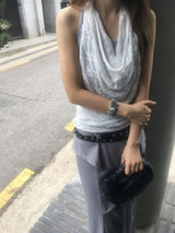 Double wrap eyelet slim belt