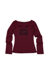 レースフレームTシャツ #ワイン