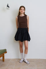 Wave frill skirt_black