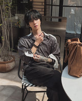 Ille Stripe Color Matching Shirt