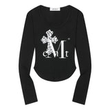 SAHARA LEOPARD CROSS U-NECK LONG SLEEVE T (2Color)