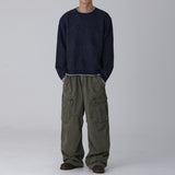 Contrast Stitch Round Knit