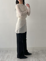 Ocean Tencel See-through Round Neck T-shirt