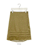 Ebony Flower Pintuck Midi Skirt