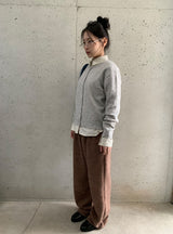 Halka Bokashi Hairy Knit Banding Wide Pants