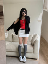 [UNISEX] Vネックオーバーフィットロングスリーブニットカーディガン