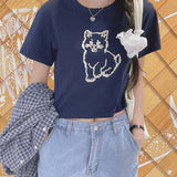Pixel Meow Short-Sleeved Cropped T-shirt