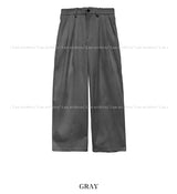 Luden wide pin tuck wool slacks